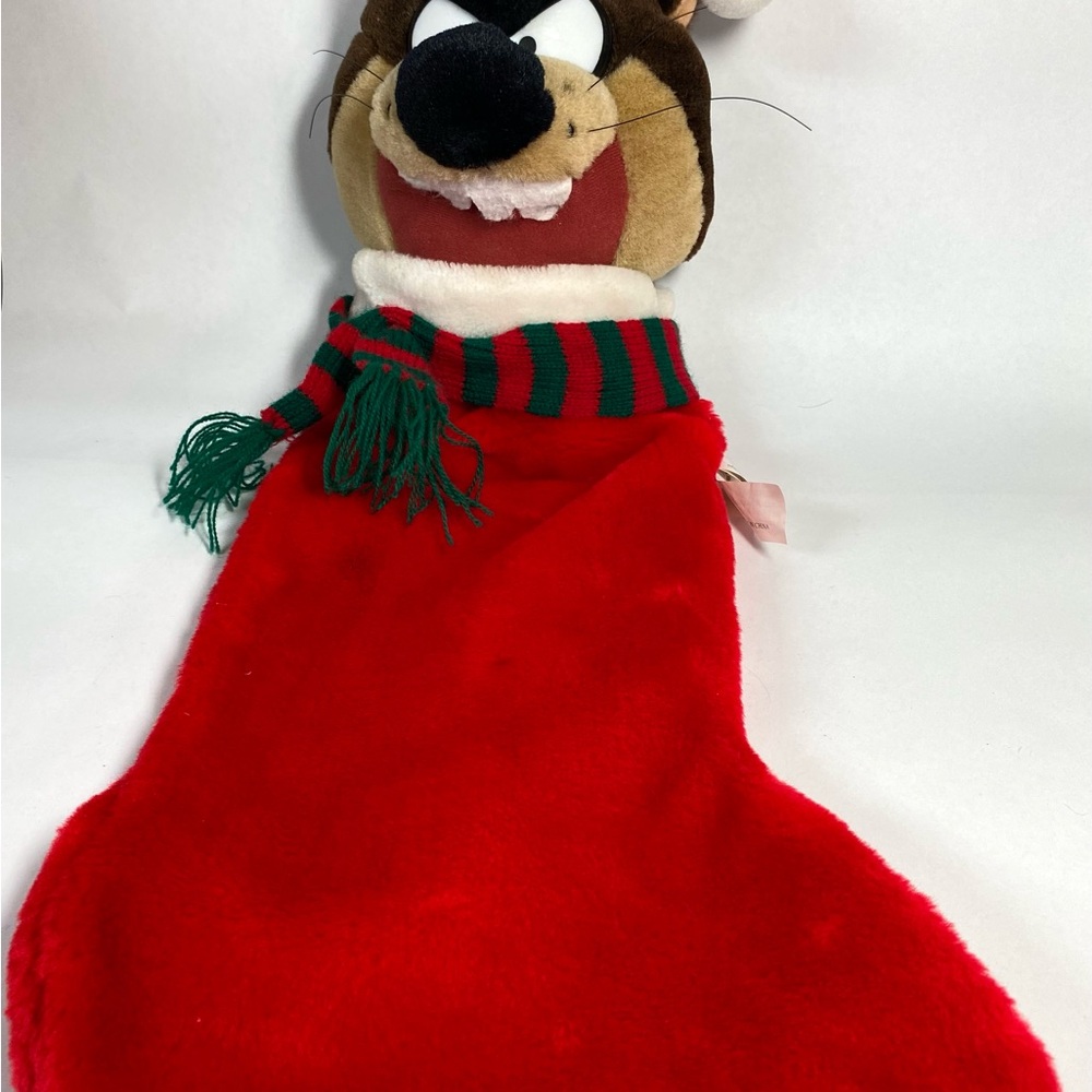 Warner Bros Studio Store 1997 Taz Tasmanian Devil Plush Christmas Stocking